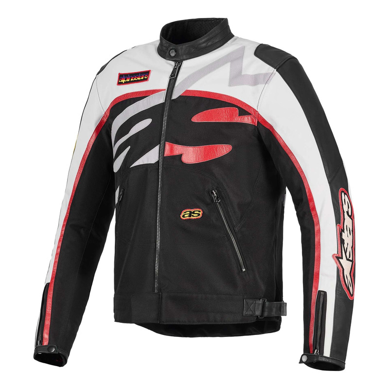 Blouson textile Alpinestars Axton black/off white/bright red