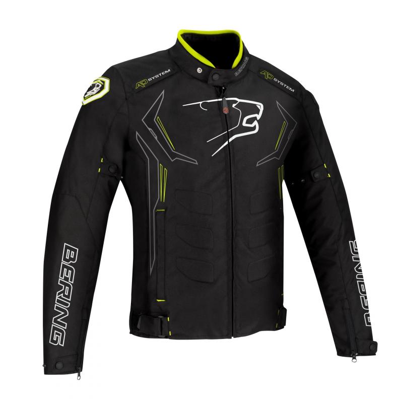 Blouson textile Bering Guardian noir/blanc/jaune fluo- S