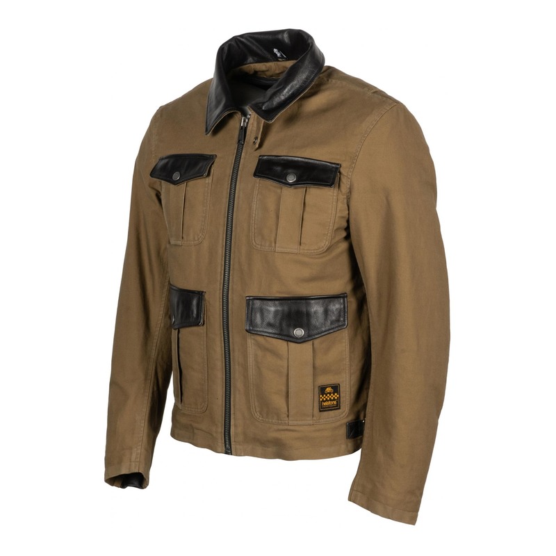 Blouson textile/cuir Helstons Joey kraft/marron- S