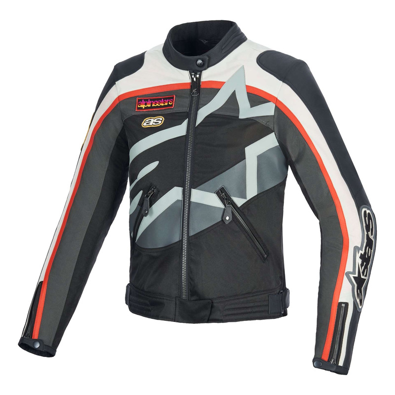 Blouson textile femme Alpinestars Idles off white/flame red/black