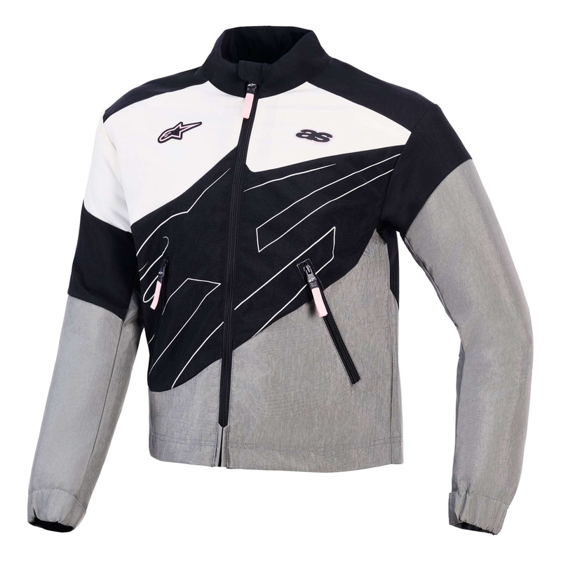 Blouson textile femme Alpinestars Stella Moshell black fur gray off white pink