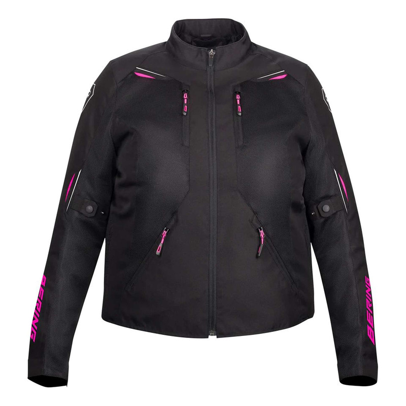 Blouson textile femme Bering Lady Brazilia Queen Size noir/fuschia – Grandes Tailles