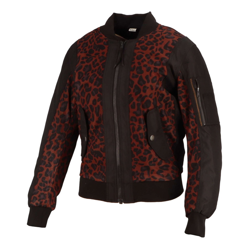 Blouson textile femme Helstons Elisa Air noir/leopard