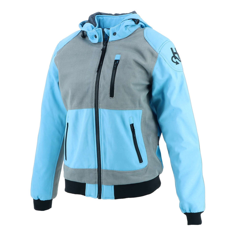 Blouson textile femme Helstons Softy Air bleu ciel/gris