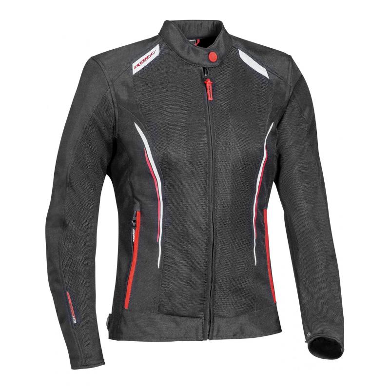 Blouson textile femme Ixon Cool Air noir/blanc/rouge- XS