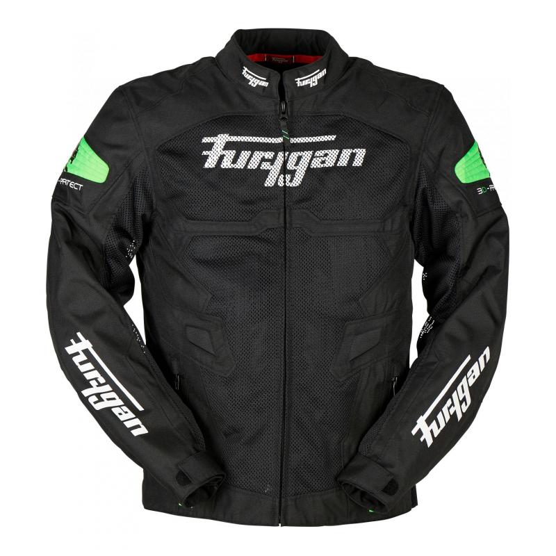 Blouson textile Furygan Atom Vented noir/vert fluo- M