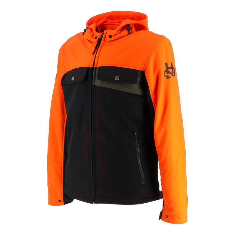 Blouson textile Helstons Cross Air Mesh noir/orange