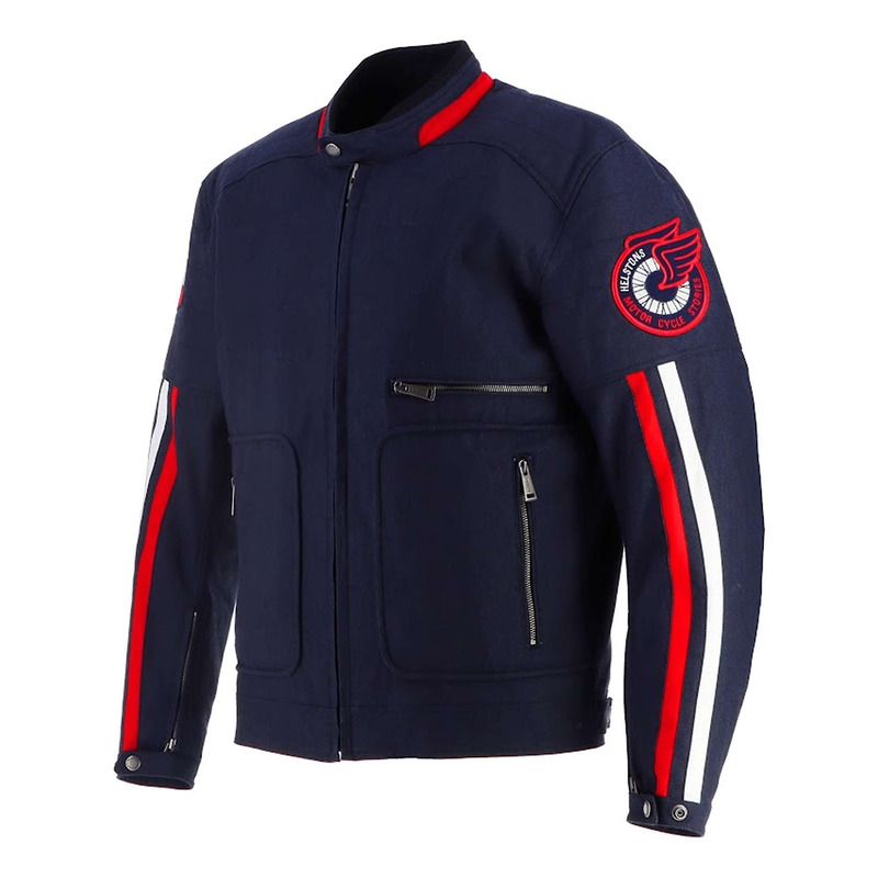 Blouson textile Helstons Vulcan rouge/beige