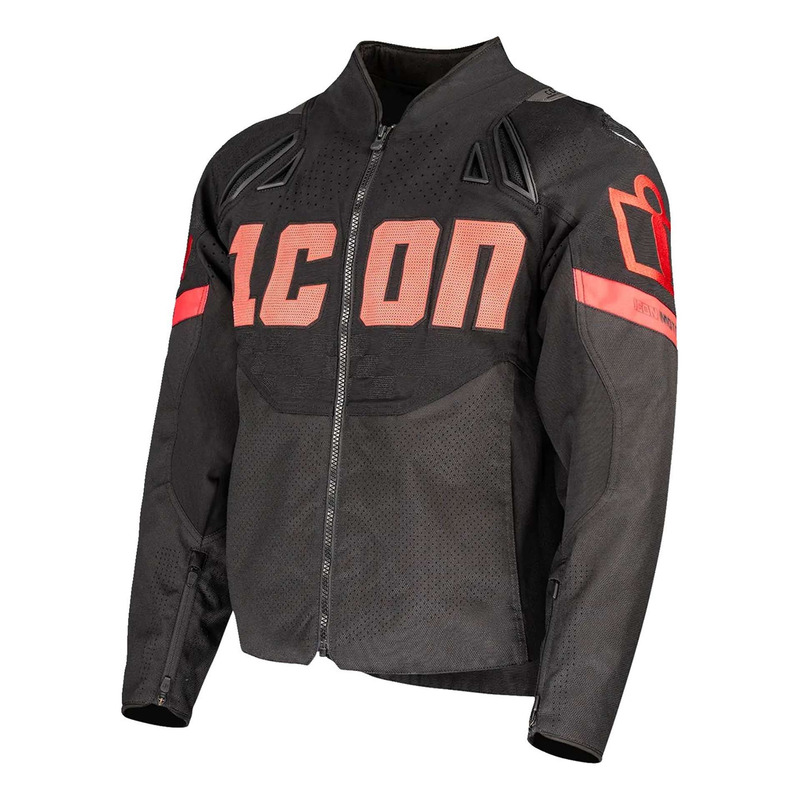 Blouson textile Icon Contra3â ¢ Hero noir/rouge- S