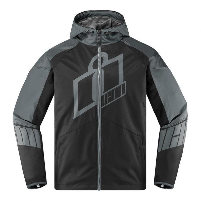 Blouson textile Icon Merc Crusader gris/noir- 3XL