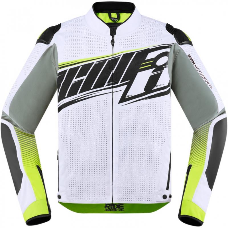 Blouson textile Icon Overlord Prime blanc- 4XL