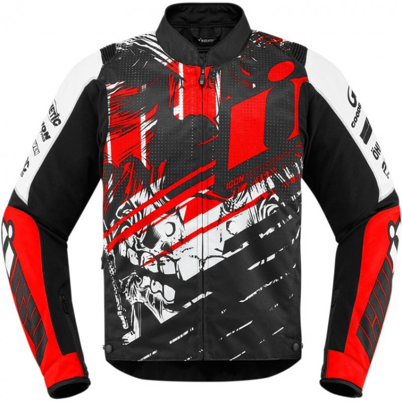 Blouson textile Icon Overlord Stim rouge- L