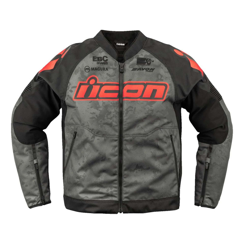 Blouson textile Icon Overlord3™ Magnacross noir/gris