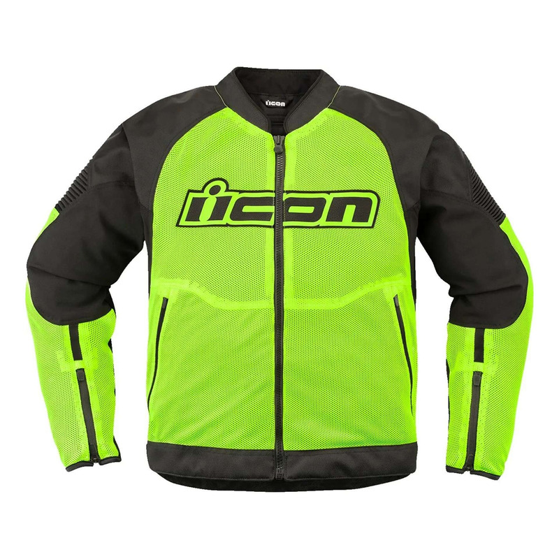 Blouson textile Icon Overlord3™ Mesh noir/jaune