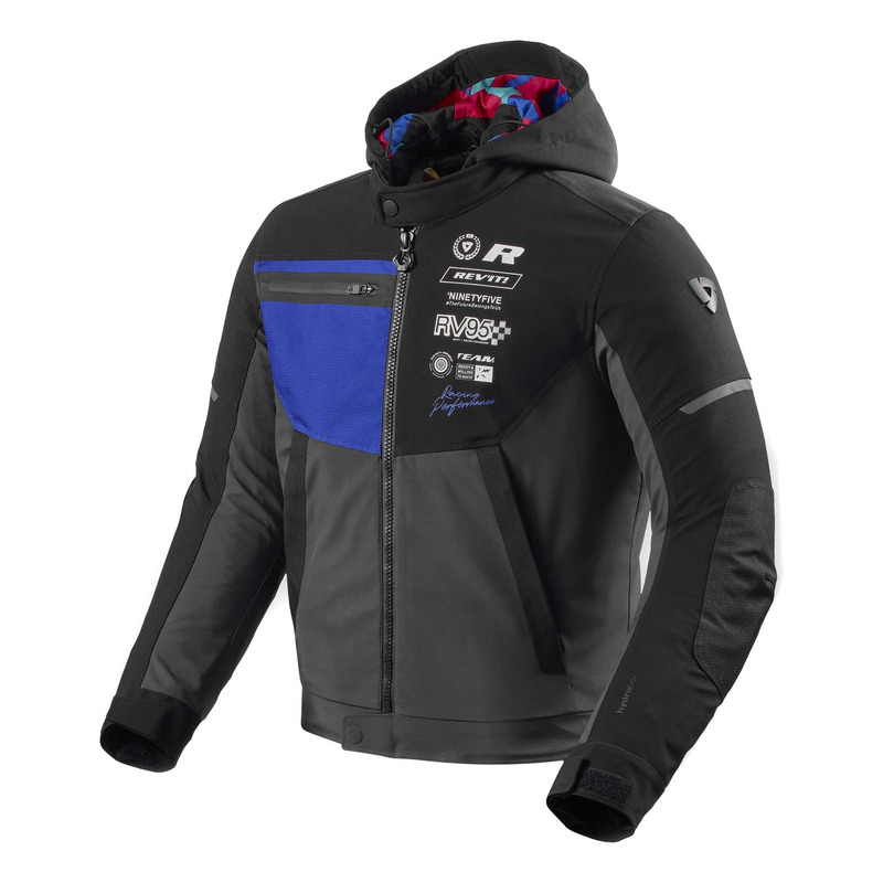 Blouson textile Rev’It Haste H2O black/blue