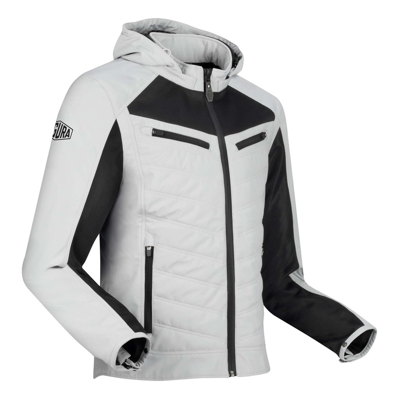 Blouson textile Segura Natcho Vented gris clair/blanc- S