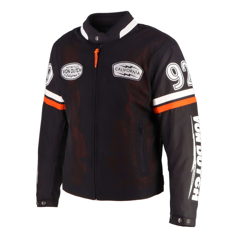 Blouson textile Von Dutch x Helstons California Men Air Mesh noir/orange/blanc