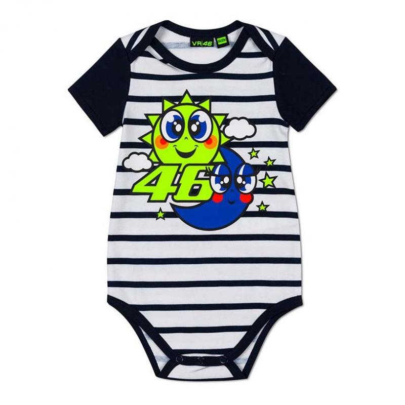 Body bébé VR46 Sun & Moon blanc rayé- 6 mois