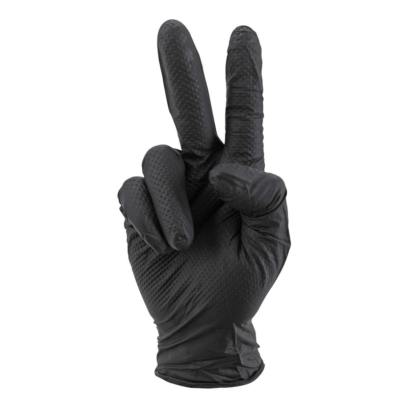 Boite de 100 gants d'atelier en Nitrile Diamond noir