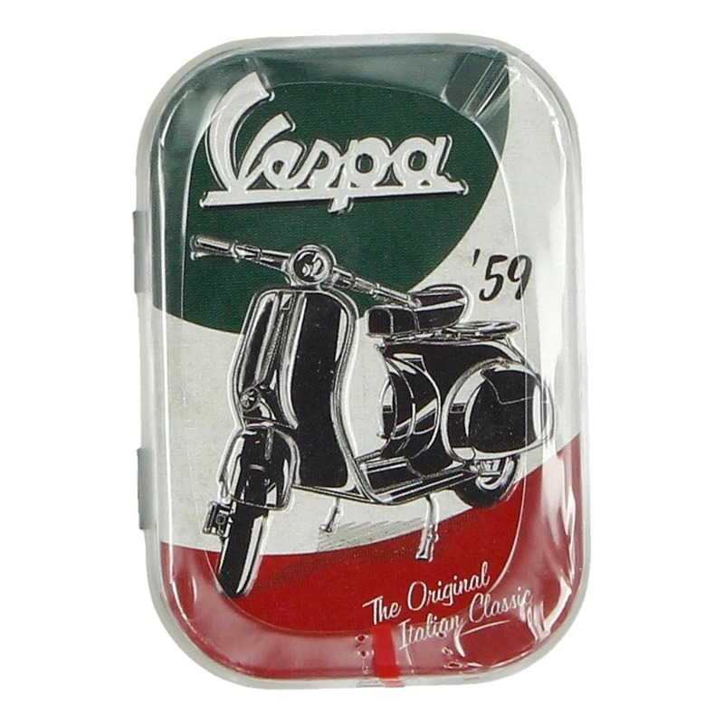 Boîte métal Vespa The Italiand Classic vert/blanc/rouge