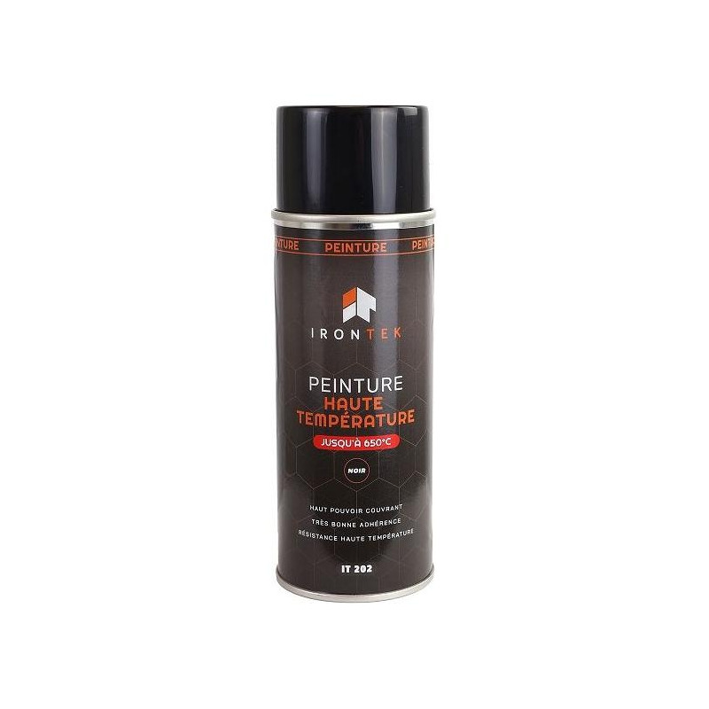 Bombe de peinture noir Irontek 400ml