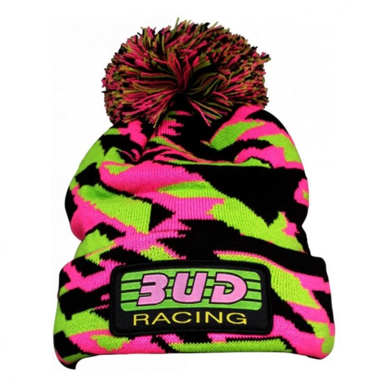 Bonnet Bud Racing Pom rose/vert