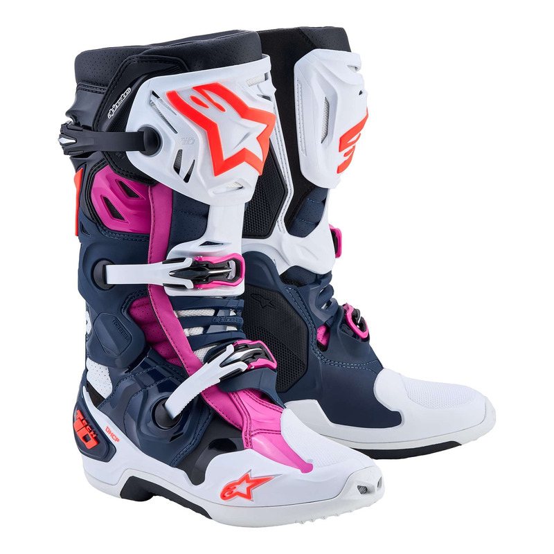 Bottes cross Alpinestars TECH 10 Supervented dark blue/white/black/fuxia