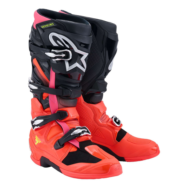Bottes cross Alpinestars Tech 7 black/red fluo/pink fluo- 5