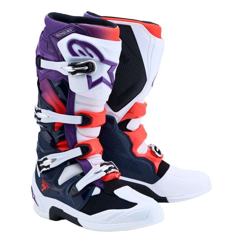 Bottes cross Alpinestars TECH 7 purple/white/dark blue/red fluo