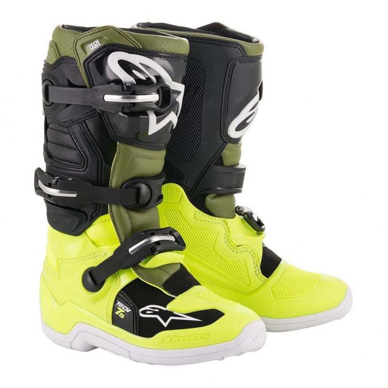 Bottes cross Alpinestars Tech 7S jaune fluo/vert militaire/noir- US-2