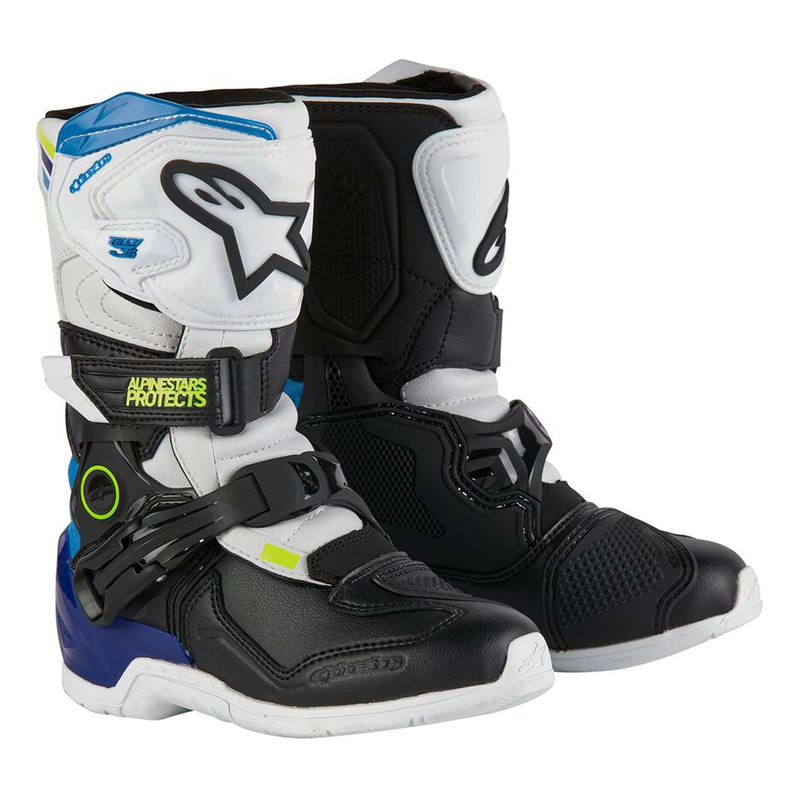 Bottes cross enfant Alpinestars Tech 3S Kids white/black/enamel blue-
