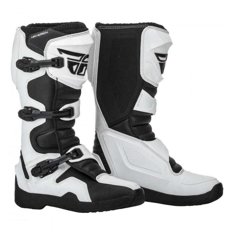 Bottes cross Fly Racing Maverick noires/blanches- 40.5