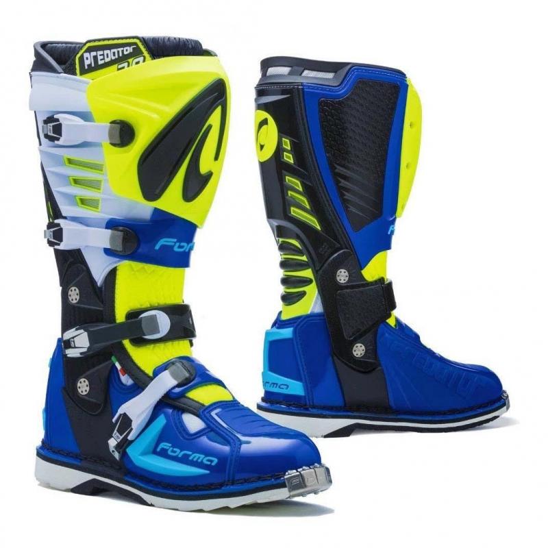 Bottes cross Forma Predator 2.0 jaune fluo/blanc/bleu- 41