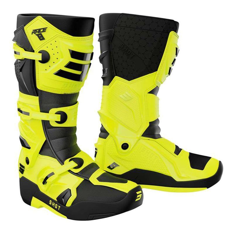 Bottes cross Shot Race 8 neon yellow