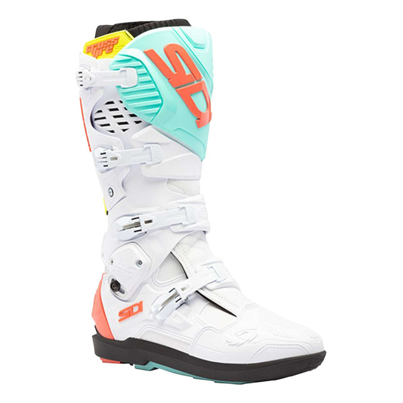 Bottes cross Sidi Crossfire 3 blanc/menthe/corail