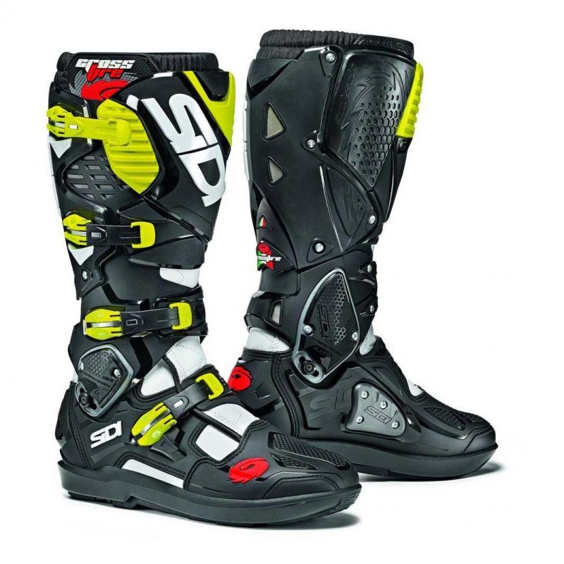 Bottes cross Sidi CROSSFIRE 3 SRS blanc/noir/jaune fluo- 42