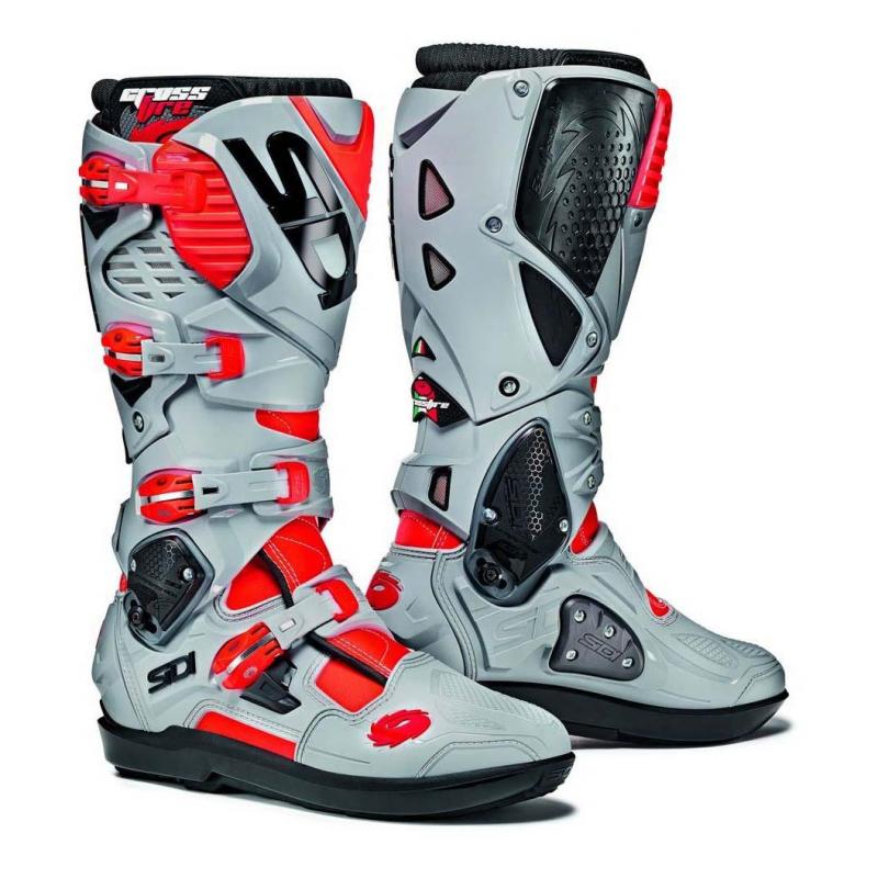 Bottes cross Sidi CROSSFIRE 3 SRS rouge fluo/gris- 44