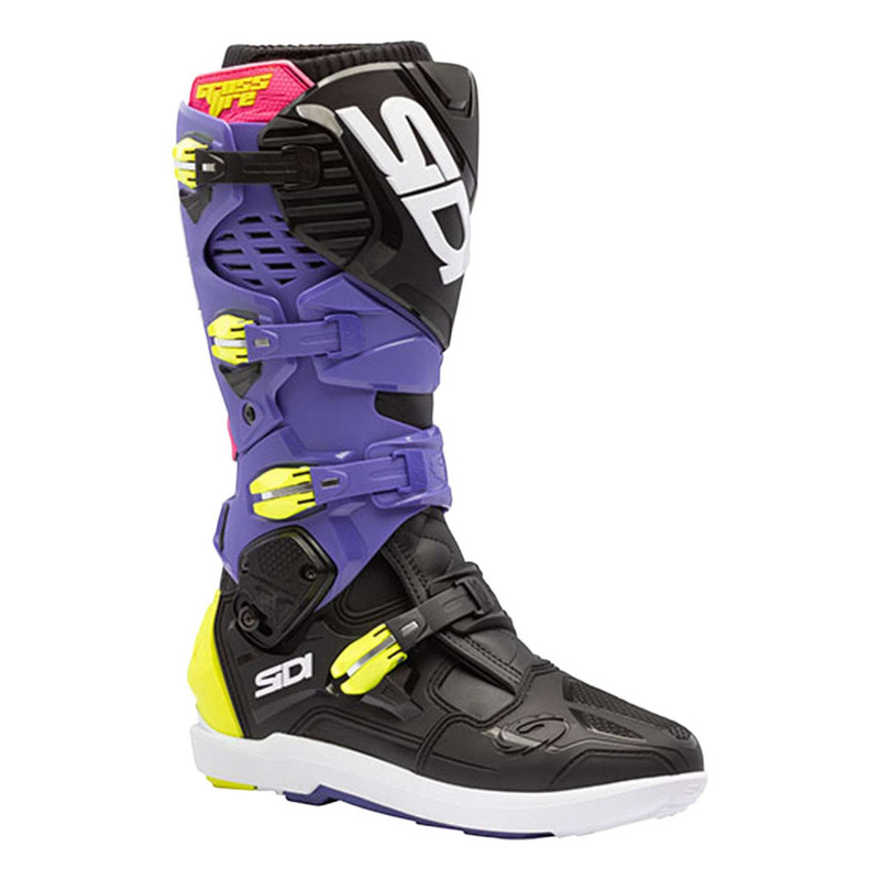 Bottes cross Sidi Crossfire 3 violet/noir/jaune fluo