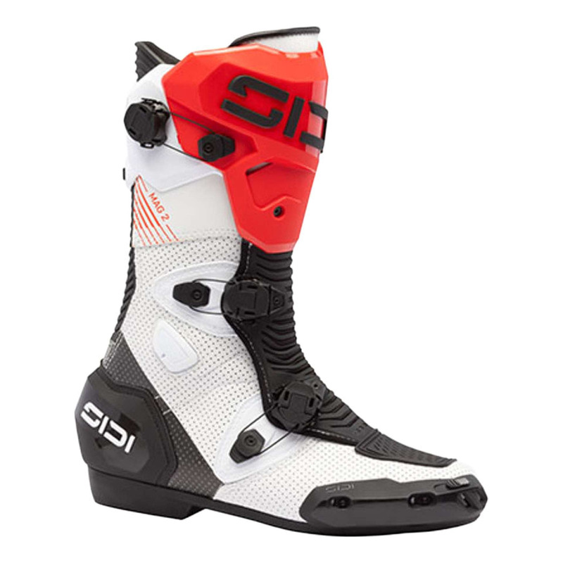 Bottes moto Sidi Mag-2 Air blanc/noir/rouge