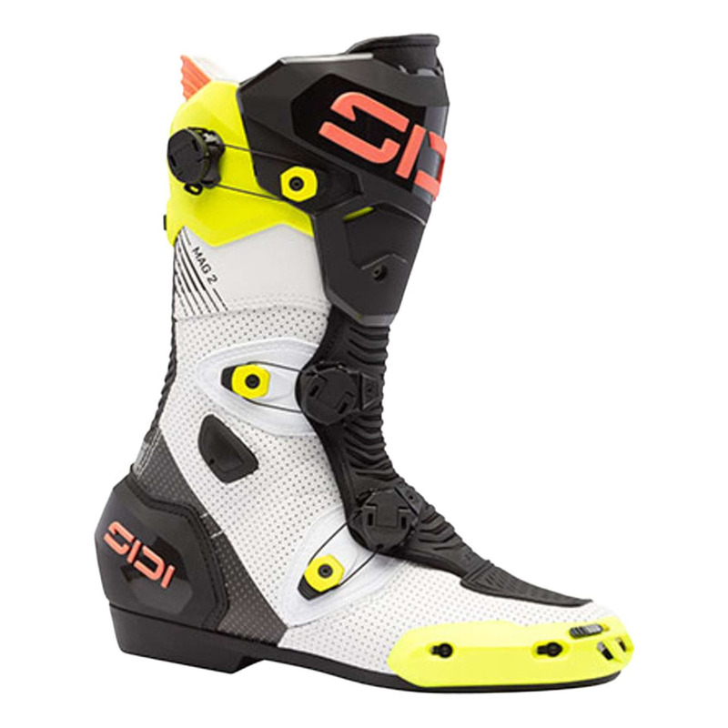 Bottes moto Sidi Mag-2 Air jaune/corail fluo