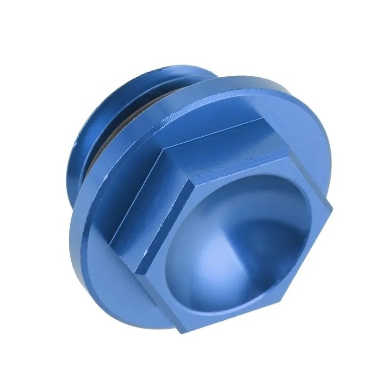 Bouchon de Remplissage d’Huile Moteur BUD RACING Alu Anodisé Bleu - Honda / Kawasaki / Yamaha