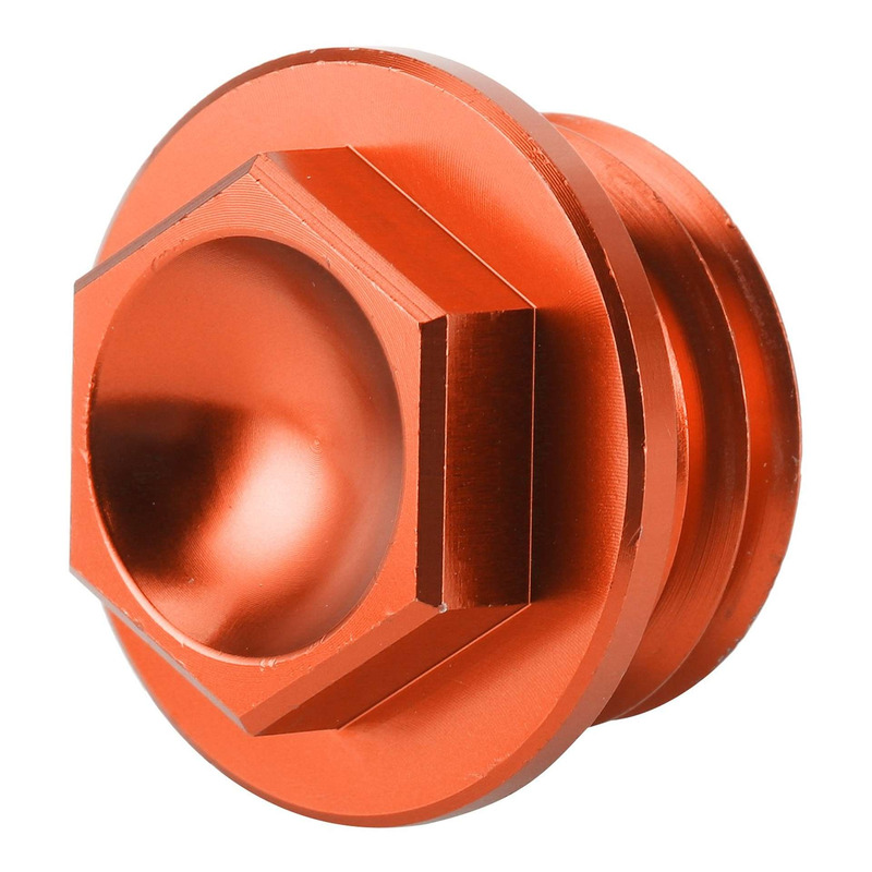 Bouchon de Remplissage d’Huile Moteur BUD RACING Alu Anodisé Orange - Honda / Kawasaki / Yamaha