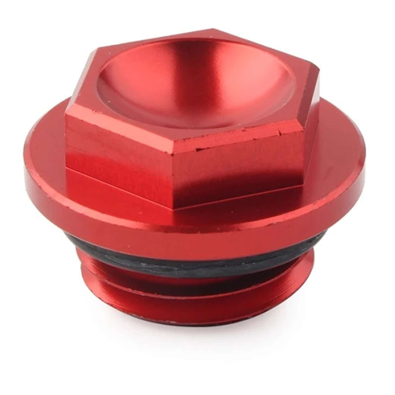 Bouchon de Remplissage d’Huile Moteur BUD RACING Alu Anodisé Rouge - Honda / Kawasaki / Yamaha
