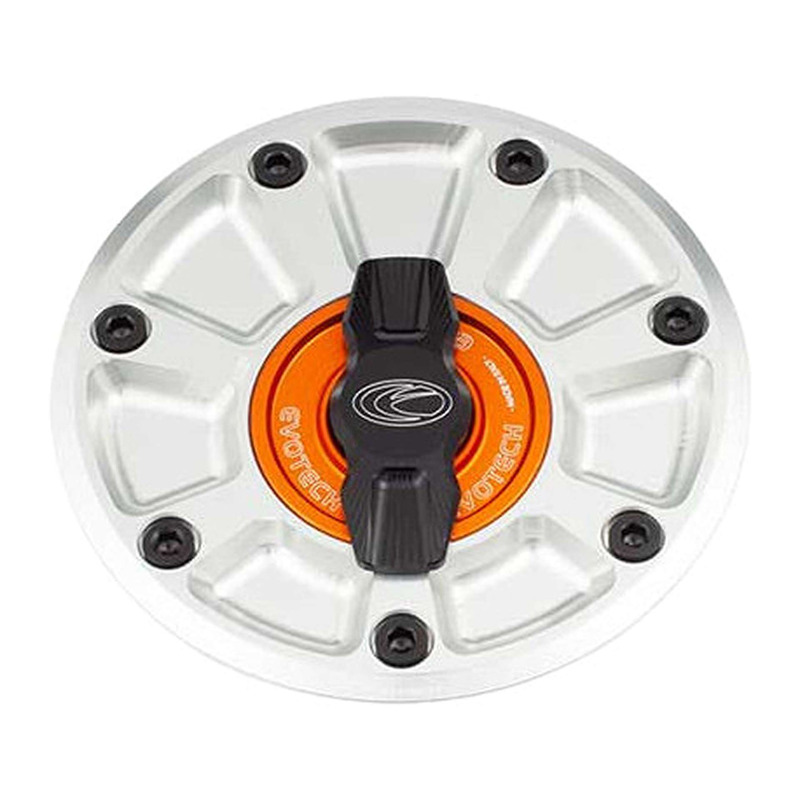 Bouchon de réservoir Evotech 1/5 de tour aluminium orange/noir/silver