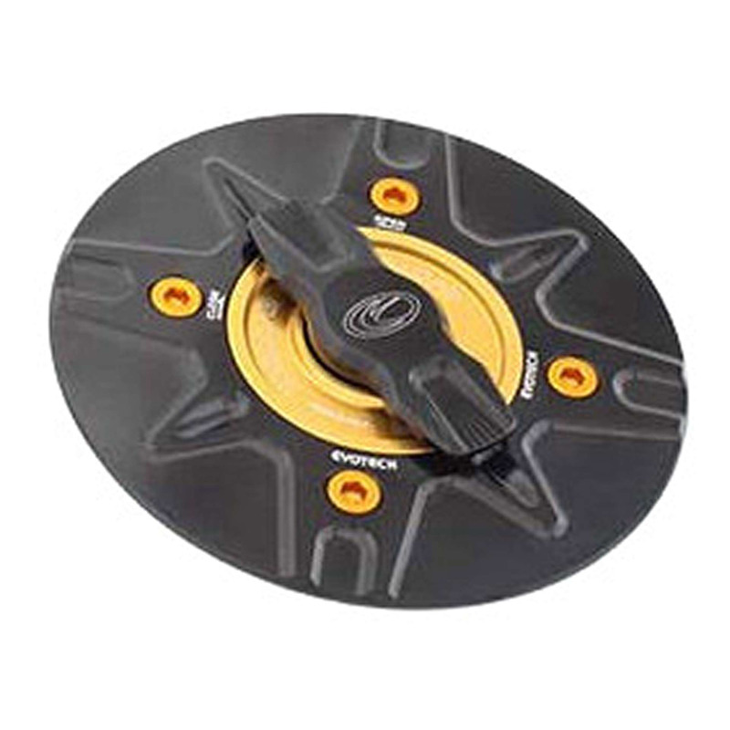 Bouchon de réservoir Evotech 1/5 de tour aluminium or/noir Aprilia RS
