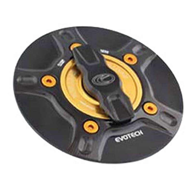 Bouchon de réservoir Evotech 1/5 de tour aluminium noir/or Ducati Dia