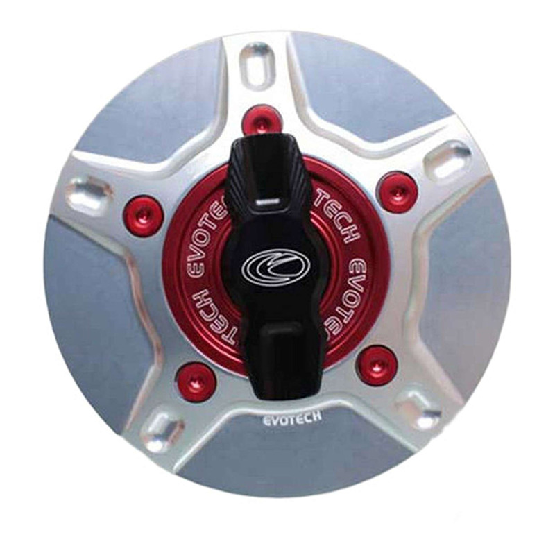 Bouchon de réservoir Evotech 1/5 de tour aluminium alu/rouge Ducati D