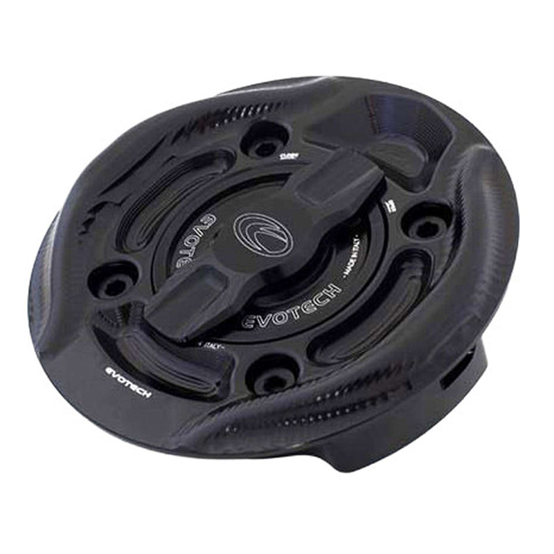 Bouchon de réservoir Evotech 1/5 de tour aluminium noir Ducati Paniga
