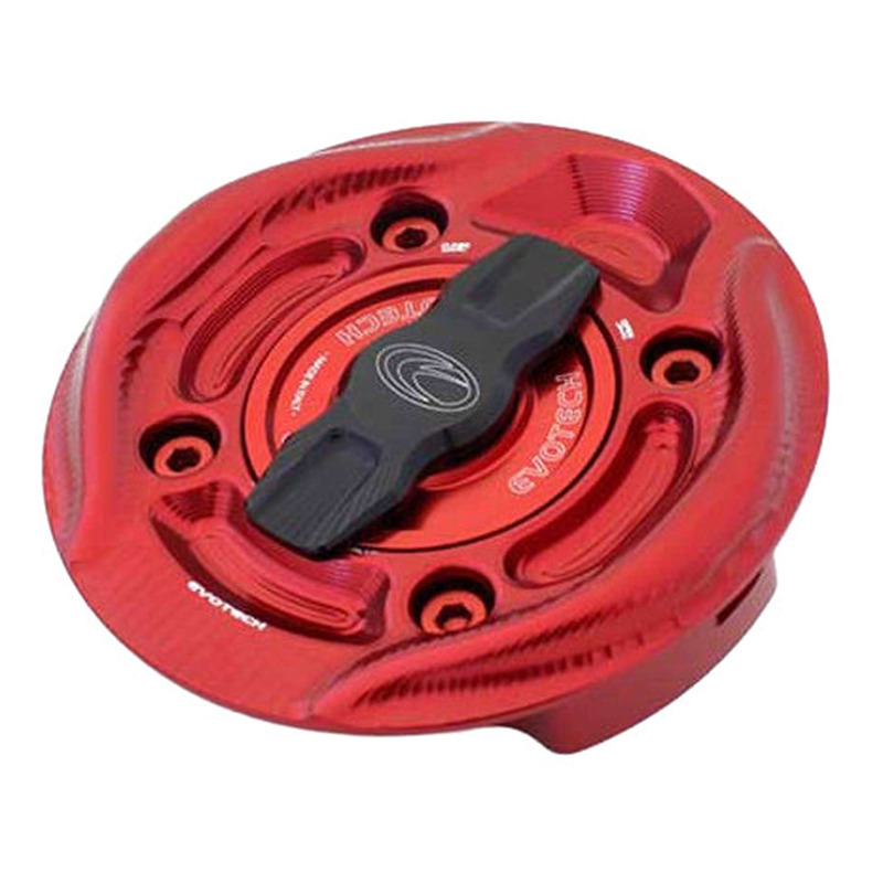 Bouchon de réservoir Evotech 1/5 de tour aluminium rouge Ducati Panig
