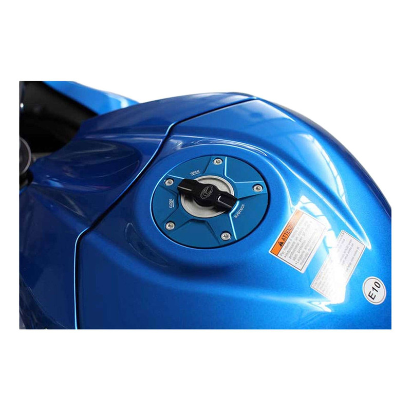 Bouchon de réservoir Evotech 1/5 de tour aluminium bleu/alu Suzuki GS